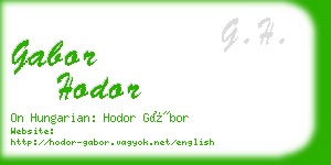 gabor hodor business card